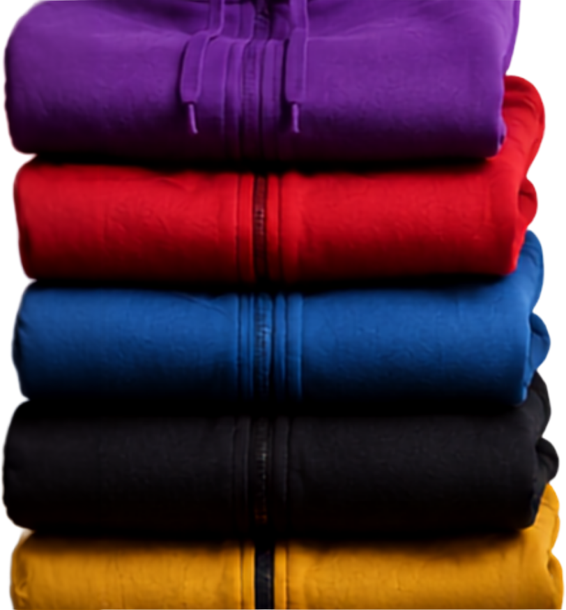 Stacked colorful jackets for Hoodies for Hope